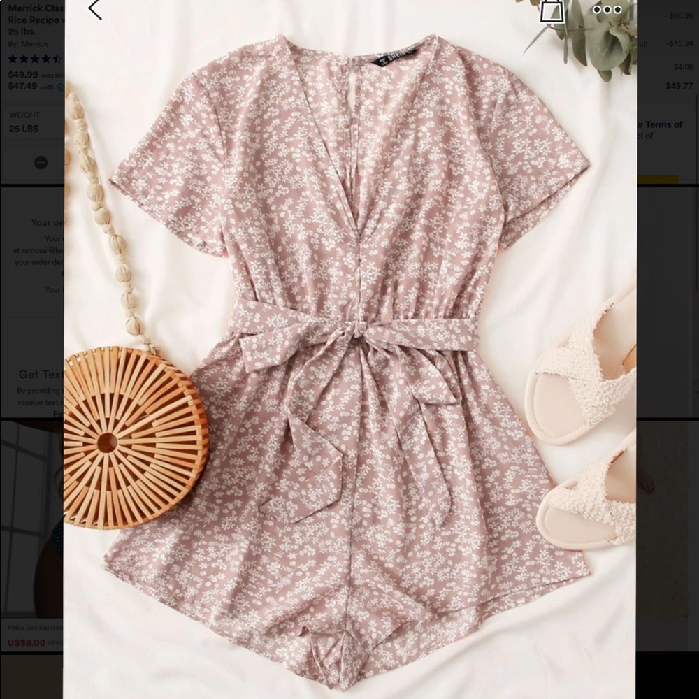 Pink Floral Romper